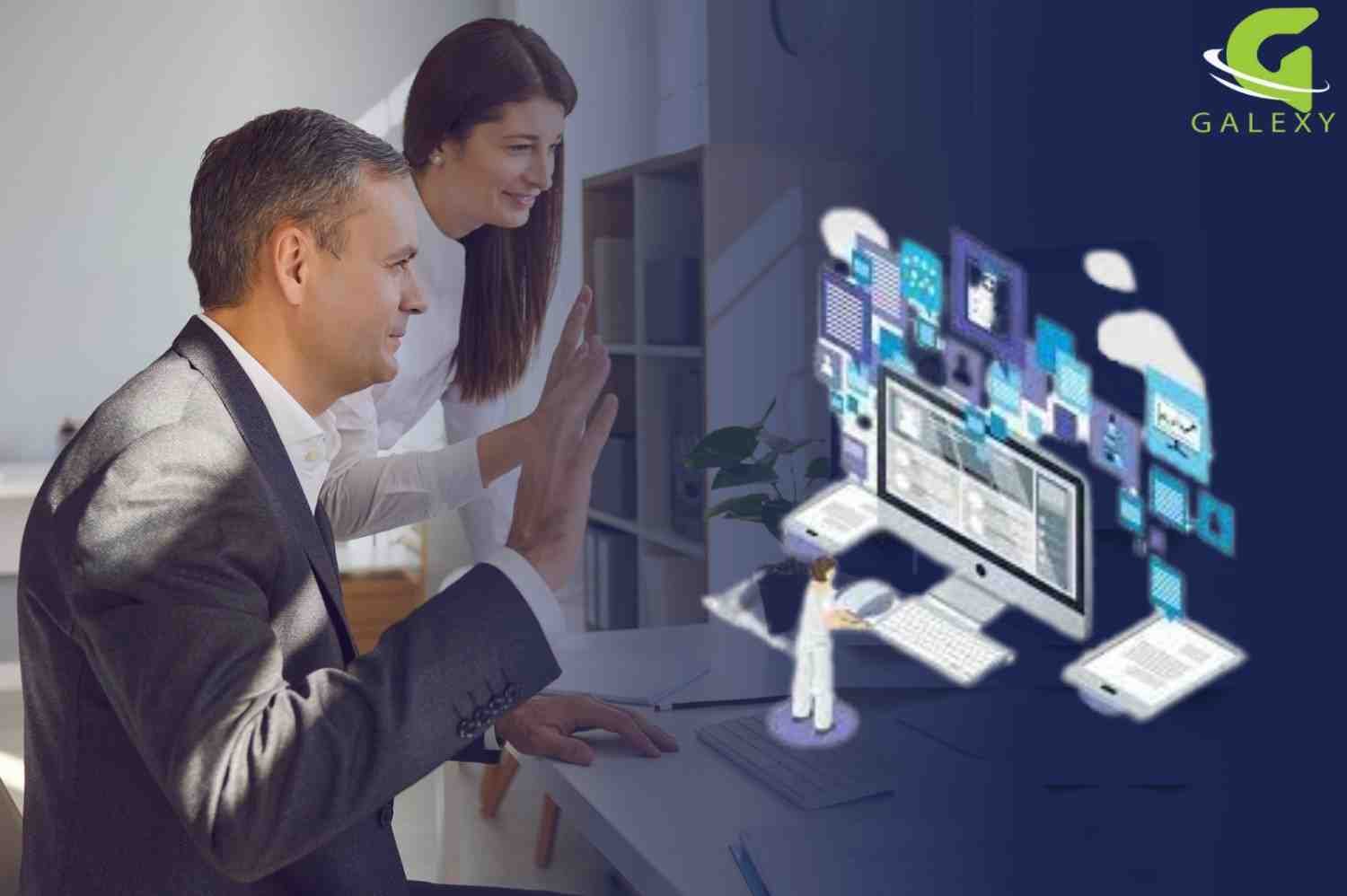 Modern web designing concept for business website